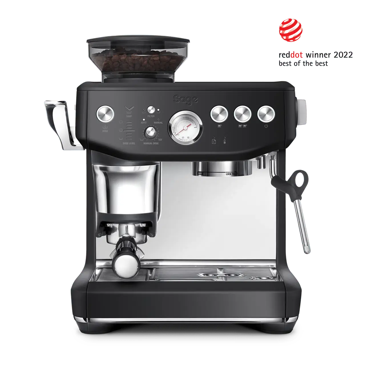 Sage Barista Express Impress-Thermoblocks ar PID-Sage atjaunots-melns-kā jauns-barista un Espresso