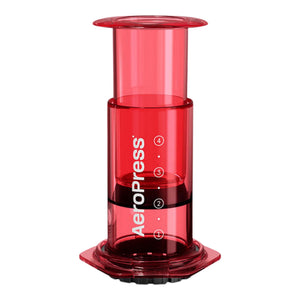 Caurspīdīgs sarkans AeroPress