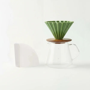 Japāņu roku pagatavošanas komplekts - Keramisks Origami Dripper Barista & Espresso