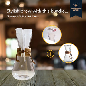 Chemex 3 krūzes + 100 filtri ESPRESSO GEAR