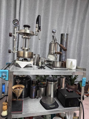 Aleman Sniper espresso automāts ar manuālu sviru | Precision Tower no nerūsējošā tērauda
