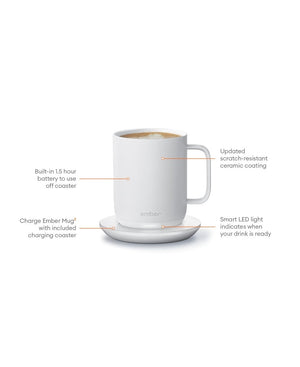 Electric Coffee Mug White V2, 295ml - Barista och Espresso