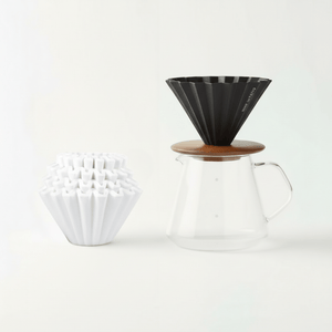 Japansk handbryggnings set - Origami dripper + 100 pack filter - Barista och Espresso